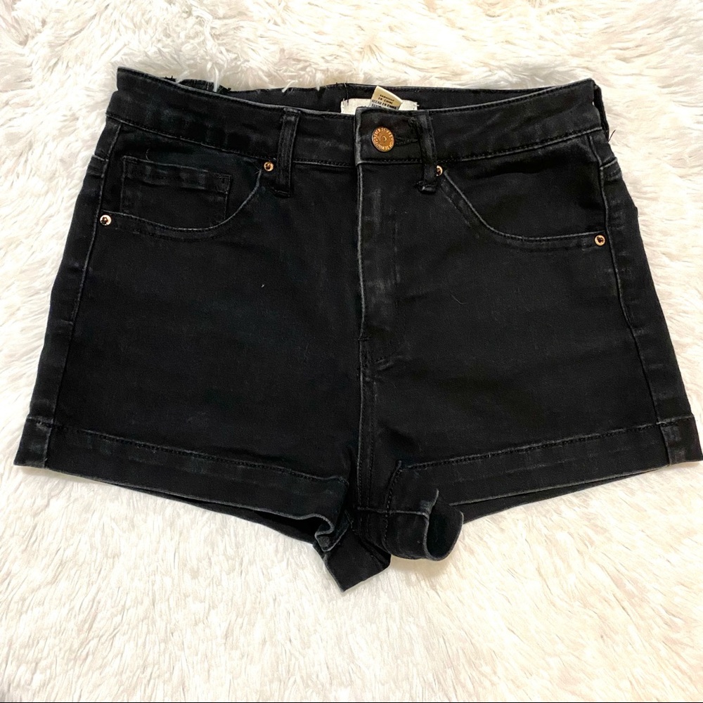 F21 Black Punk Rock High Waist Shorts